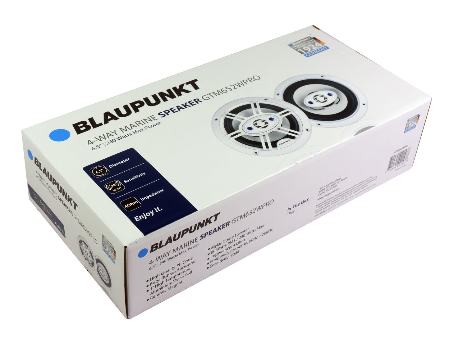 Blaupunkt GTM652WPRO 6.5" 4-Way Marine Speaker